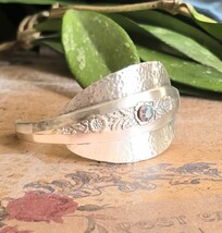 SOLD Hammered cuff bracelet vintage silverware - $35.00