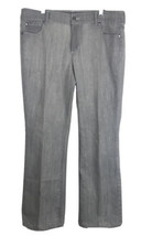 CHICO&#39;S PlatInum Gray Rhinestone Shimmer Bling Denim Jeans Sz 2 Med 10 - £15.60 GBP