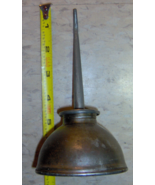Antique Spring bottom Oiler Can oil dispenser COPPER w/ Bent 4.25&quot; spout... - $158.39