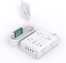 Flat Plug Power Strip with Outlets USB Ports Long Extension Cord Surge P... - $8.46+