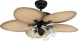 Yitahome Tropical Ceiling Fans With Light And Remote, 52&quot; Palm Leaf Fanlight - £150.04 GBP