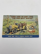 Vintage Postcard Hillbilly Brother Kinda Hard On Maw Linen Posted 1947 - £6.35 GBP