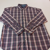 Saddlebred RN#31104 Button-Down Collar Men's Red & Black Plaid Shirt Size Medium image 7