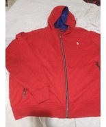 Polo Ralph Lauren Sweater Adult XL Red Zip Up   Hoodie - $36.47