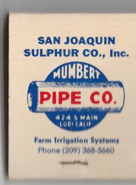 Vtg Strike on Matchbook  ~ San Joaquin Sulphur Co. ~ Lodi, Ca ~ Valor Pr... - $6.92