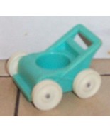 Vintage 80&#39;s Fisher Price Little People Blue Stroller #761 2504 FPLP - $189.98 MXN