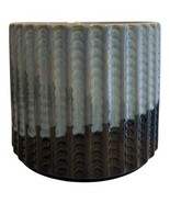 Ceramic Planter Pot Celestial Blue Moon Jardiniere Ribbed Drip Glaze 5” - $35.08 CAD