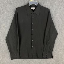 Maurio Dress Shirt Men&#39;s XXL Long Sleeve 2XL Striped Black Cotton Blend ... - €9,78 EUR