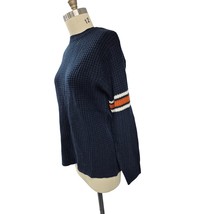 Vtg Ferruche 100% Acrylic Navy Blue Sweater Waffle Textured Sleeve Strip... - $42.77