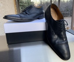 John W. Nordstrom Black Leather Cap-Toe Oxford ITALIAN Dress Shoes Men Sz. 10.5M - £54.95 GBP