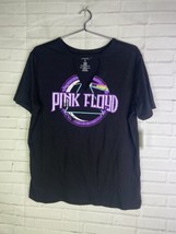Pink Floyd Logo Band Short Sleeve Key Hole T-Shirt Black Womens Juniors Size L - £16.62 GBP