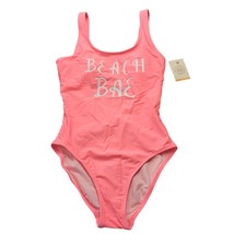 So Women Swimsuit Size XS Pink Preppy Coral Stretch One Piece Cheeky High Leg - £16.22 GBP