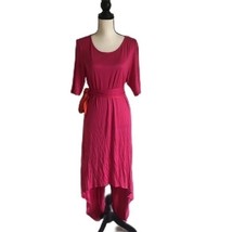 Prelude Pink Belted High Low Dress Size L - £22.82 GBP
