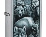 Zippo Lighter - Fierce American Wildlife Satin Chrome - 46237 - $25.47