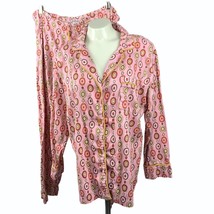 BedHead Womens Pink Groovy Ring Pattern Cotton Pajama Set Size Large - $44.09