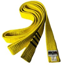 MACHO Martial Arts: Yellow 4 Stripe Martial Arts Tie Belt 80”in.Long 100... - $12.06