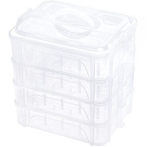 4 Layers Stackable Clear Storage Box/Organizer For Holding 80 Spools Home Embroi - £39.48 GBP