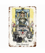 Tin Sign Of The Chariot Tarot Card • Major Arcana Waite Vintage Metal Print - $37.40
