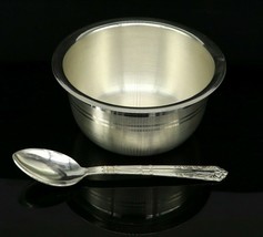 999 fine silver handmade small baby bowl and spoon set, silver tumbler sv119 - £142.43 GBP