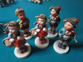 Schmid Collection Of 5 Ceramic Christmas Ornament Hummel Figurines - £59.53 GBP