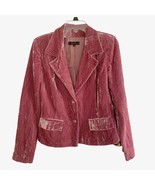 Space Style Concept Vintage Italian Rose Silk Blend Crushed Velvet Jacket - $54.23