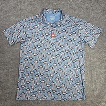 Pins &amp; Aces Polo Shirt Mens XL Blue CHGO All Over Print Golf Performance... - $37.61