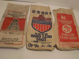 3 Vtg Canvas West Coast All American Lawrence Lead Shot Empty Ammo Bags Usa Rare - £15.80 GBP