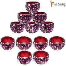 Prisha India Craft - Beaded Napkin Rings Set of 12 colorful - 1.5 Inch in Size-P - £25.40 GBP