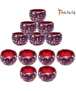 Prisha India Craft - Beaded Napkin Rings Set of 12 colorful - 1.5 Inch i... - £24.89 GBP