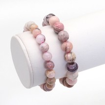 Genuine Pink Opal Round Smooth Stretchy Bracelet, Sku#EF409 - $10.00+