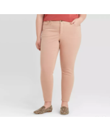 Women&#39;s Plus Mid-Rise Skinny Jeans Ava &amp; Viv Size 14W 18W 24W Pink Stretch - £19.97 GBP