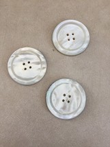 Lot of 3 Vintage Antique Genuine Mother of Pearl Four Hole Round Buttons... - £15.73 GBP