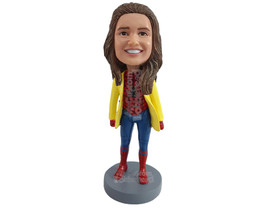 Custom Bobblehead Stylish super spider custome girl ready to fight crime in styl - £71.12 GBP