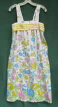 DANVILLE Smocked Floral Sundress Women&#39;s Large Vintage Polycotton Vintag... - £33.62 GBP