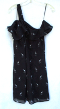 Atmosphere Dress Black with White Cranes Birds Ruffle One Shoulder UK 14... - £15.17 GBP