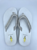 Volatile Women’s Sparkle Gem Wedge Sandals Size 9 Flip Flops White 1.5“ - £6.88 GBP