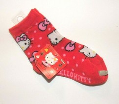 Hello Kitty Toddler Girls 1 Pair Socks Red White Pink Size 5.5-6.5 NWT - £2.94 GBP