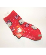 Hello Kitty Toddler Girls 1 Pair Socks Red White Pink Size 5.5-6.5 NWT - £2.98 GBP