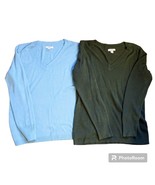 Women&#39;s Croft &amp; Barrow 2 Sweater Bundle - Light Blue and Green - Size Me... - £17.38 GBP