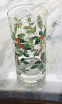 Greenbrier Christmas Holly Berry Green Leaf  Drinking Glass/ Tumbler 16.3oz - £10.27 GBP