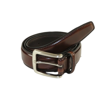Men VALENTINI Leather Belt Stitch down Classic Pin Buckle V711 Brown New - $29.99