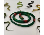 (6) 9&quot; Plastic PVC Realistic Colorful Toy Snakes &amp; (1) 27&quot; Flexible Snak... - $22.27