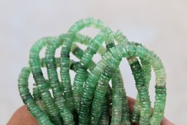 Natural 8 inch faceted green strawberry heishi beads coins gemstone briolette, 6 - £24.55 GBP