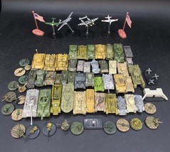 Axis And Allies Miniatures Wizards Tanks Planes Army Men Flags LOT 70 - £102.55 GBP