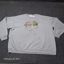 ** Vintage B-Wear Sportswear Gone Fishing Sweatshirt Adulx XXL Gray Embr... - $15.23