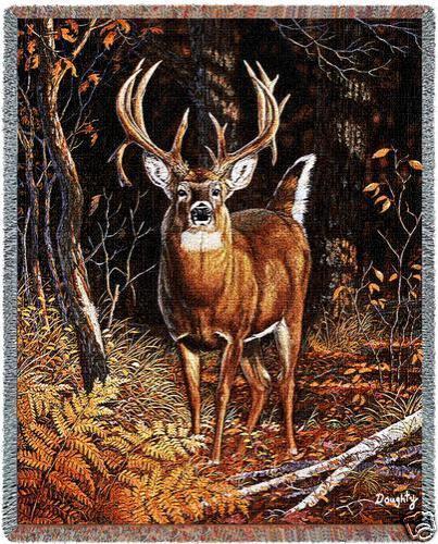 Primary image for 72x54 DEER Buck Wildlife Tapestry Afghan Throw Blanket