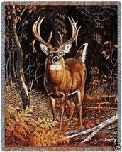 72x54 DEER Buck Wildlife Tapestry Afghan Throw Blanket - £50.53 GBP