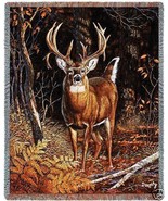 72x54 DEER Buck Wildlife Tapestry Afghan Throw Blanket - £49.90 GBP