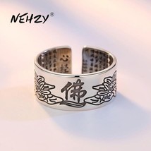 NEHZY 925 sterling silver new Jewelry Fashion Carved Flower Ring Retro Simple Me - £6.81 GBP