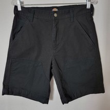 Dickies Mens Bermuda Shorts Size 30 Flat Front Button &amp; Zip Black - £13.50 GBP